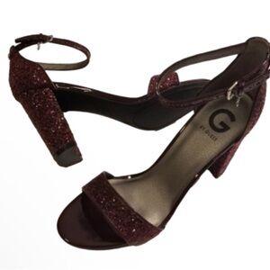 Guess Shantel Burgundy Glitter Heels
